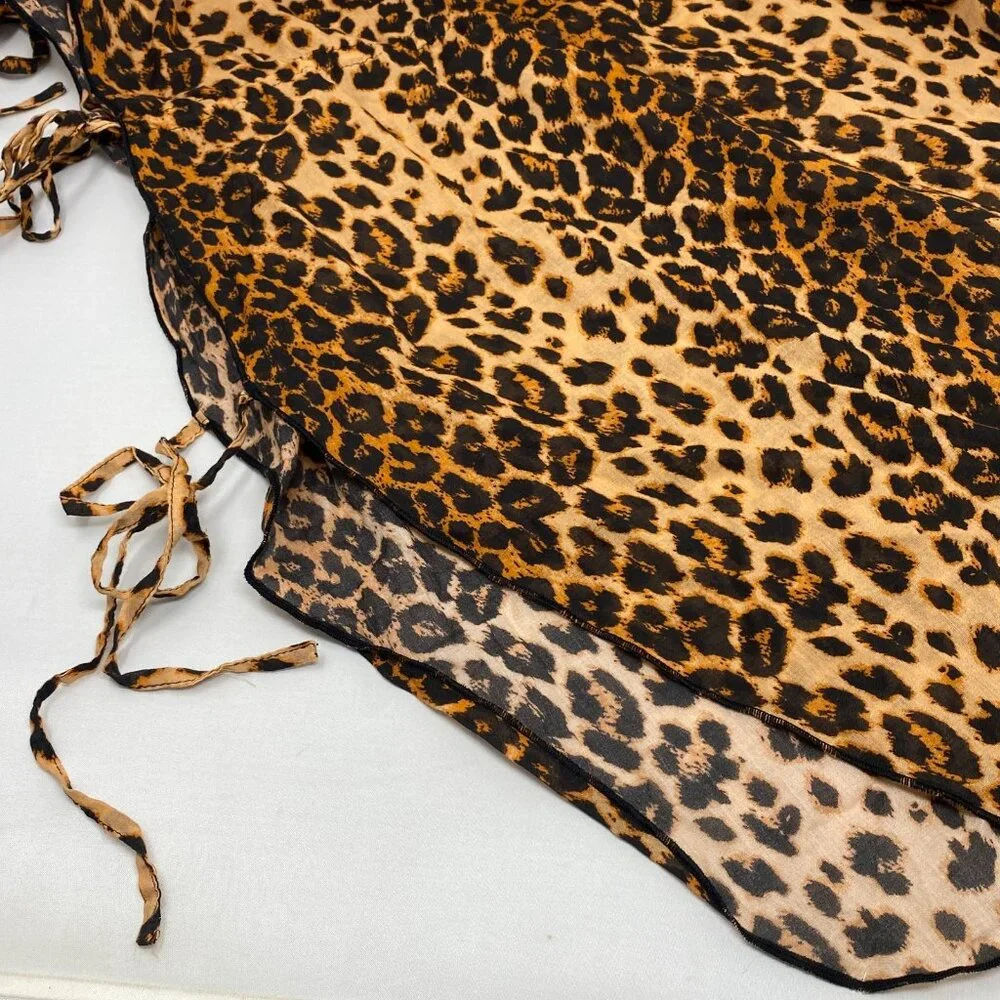 Agent Provocateur Kittie Leopard Cotton Cover-up Dress S/M